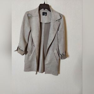 Kut from the Kloth Gray open front‎ faux leather blazer size XS
